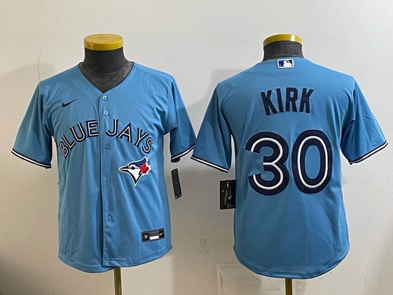 Youth 2025 Nike Toronto Blue Jays #30 Kirk Light Blue Game MLB Jersey 05